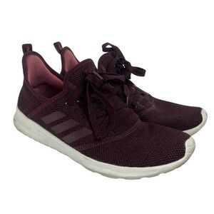 Adidas Sneakers Womens Size 9.5 Maroon Athletic Running Cloudfoam Comfortable Li